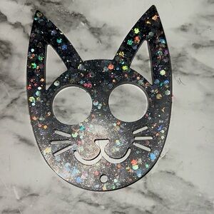Self defense cat keychain - NEW ( Onxy holographic)
